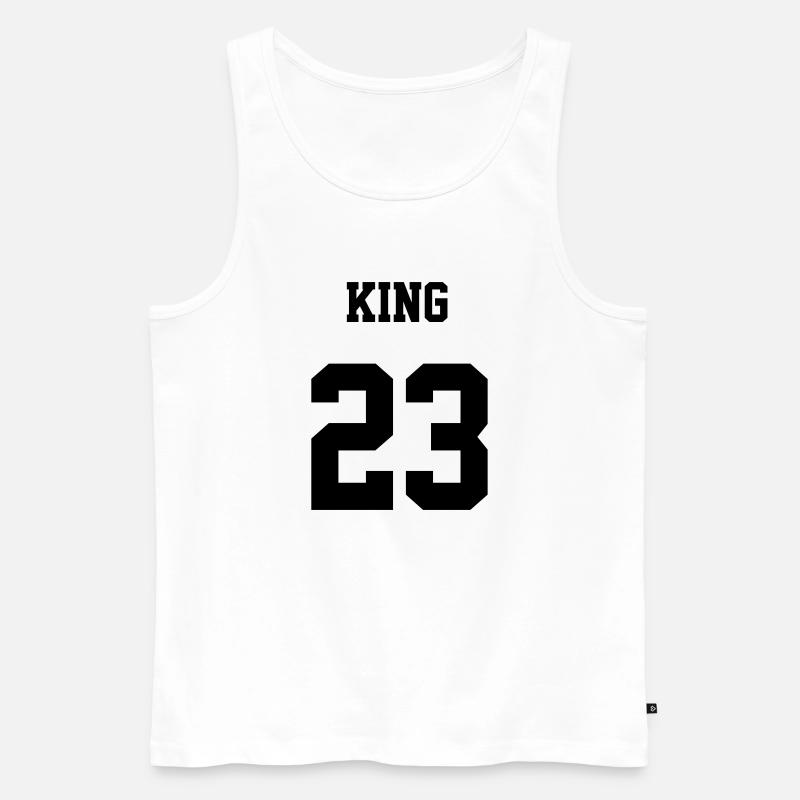 KING 23 black - Männer Premium Bio Tank Top - Weiß