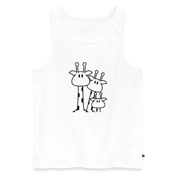 Cute giraffe family with child mom dad giraffe - Men's Premium Organic Tank Top - white - Front - Michal (187cm)
