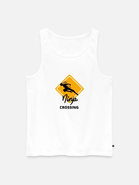 Ninja Kreuzung - Männer Premium Bio Tank Top - Weiß