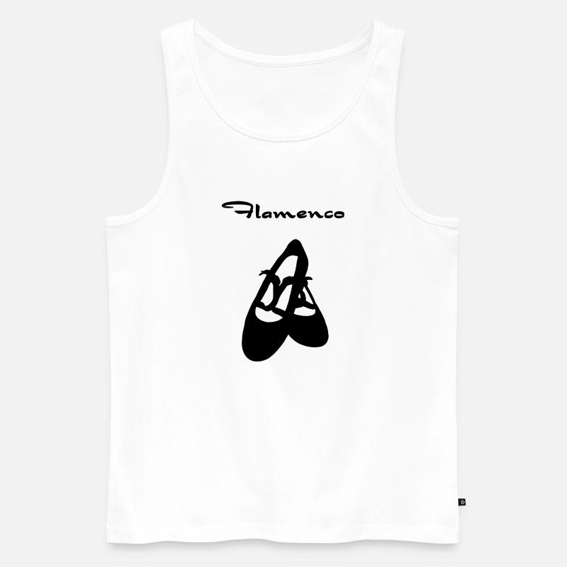 Flamencoschuhe mit Text - Männer Premium Bio Tank Top - Weiß