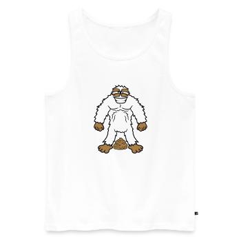 shit heap stink shit kot yeti m - Men's Premium Organic Tank Top - white - Front - AI Model Male 178 light (178cm)