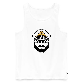 kapitaen muetze matrose seemann schiff crew team s - Männer Premium Bio Tank Top - Weiß - Vorne - AI Model Male 178 light (178cm)