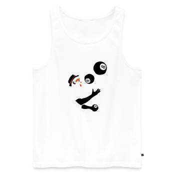 Jongleur Ball Billard 8 - Männer Premium Bio Tank Top - Weiß - Vorne - AI Model Male 178 light (178cm)