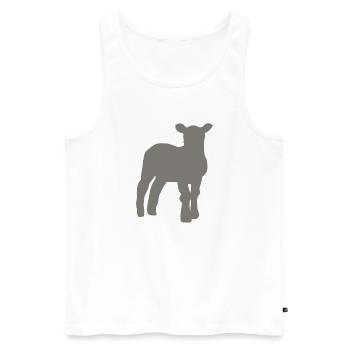 lamb - Men's Premium Organic Tank Top - white - Front - AI Model Male 178 light (178cm)