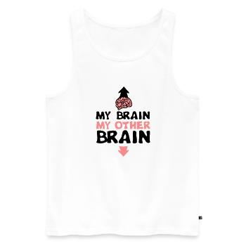 my other brain brain brain expression - Men's Premium Organic Tank Top - white - Front - AI Model Male 178 light (178cm)