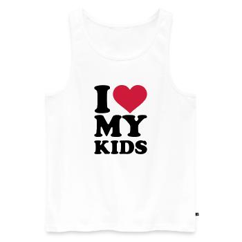 I love my kids - Débardeur bio Premium Homme - blanc - Devant - AI Model Male 178 light (178cm)