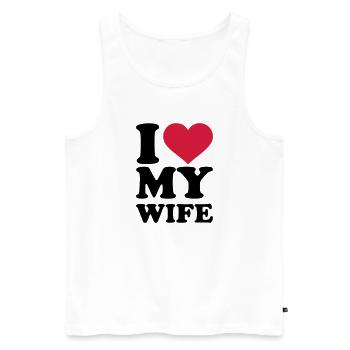I love my wife - Débardeur bio Premium Homme - blanc - Devant - Michal (187cm)