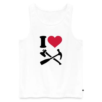 Werkzeug - Männer Premium Bio Tank Top - Weiß - Vorne - Michal (187cm)