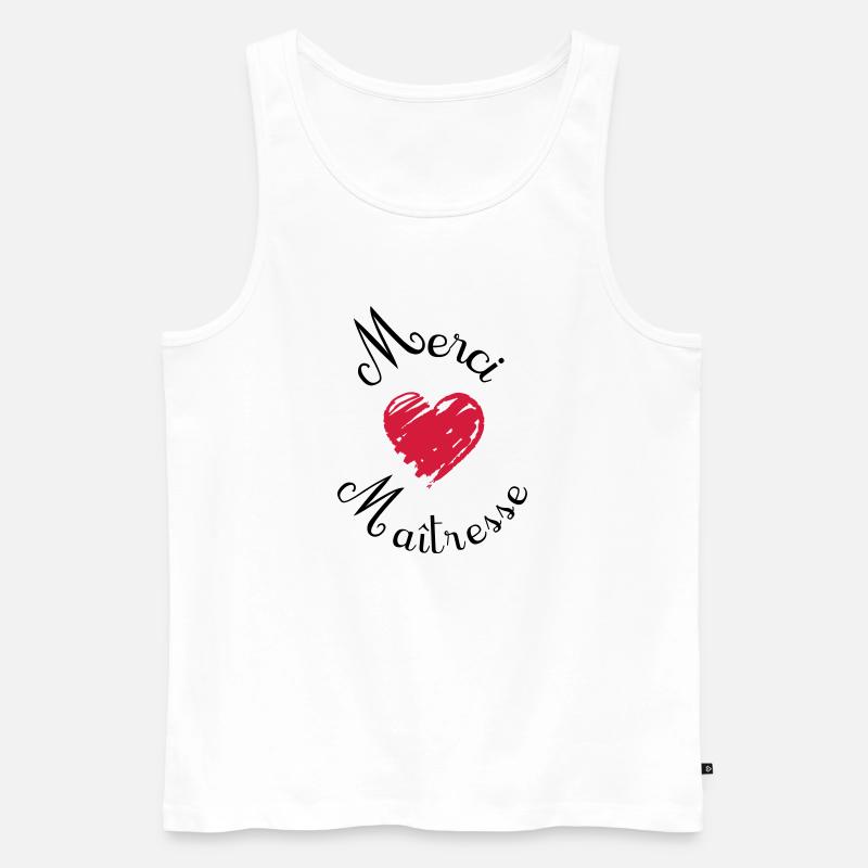merci maîtresse cadeau fin année - Männer Premium Bio Tank Top - Weiß