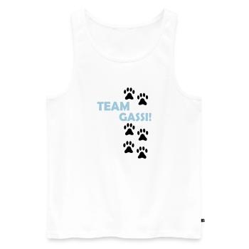 (team_gassi_02) - Männer Premium Bio Tank Top - Weiß - Vorne - AI Model Male 178 light (178cm)