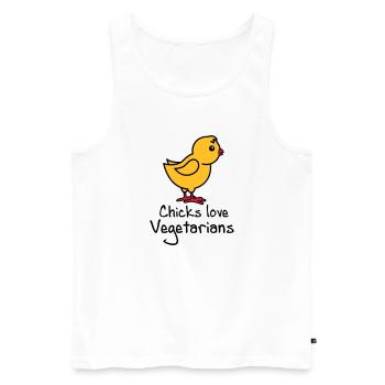 Vegetarier - Männer Premium Bio Tank Top - Weiß - Vorne - AI Model Male 178 light (178cm)