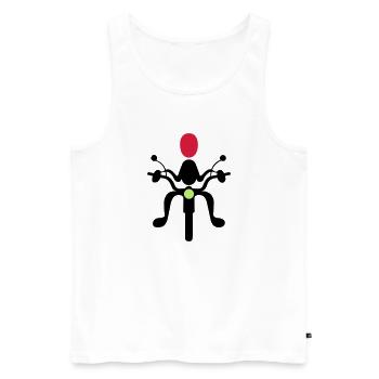 Motorradfahrer - Männer Premium Bio Tank Top - Weiß - Vorne - Michal (187cm)