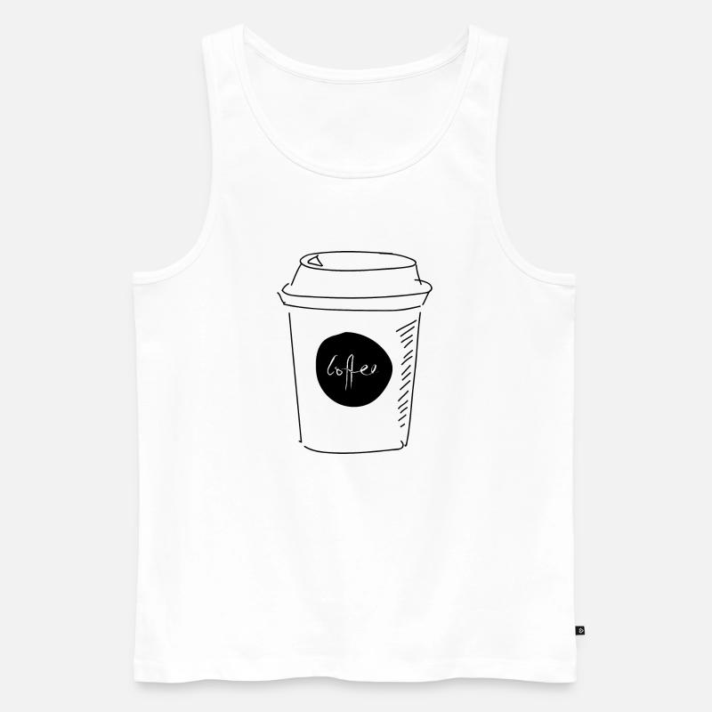 Kaffee. Kaffee, Kaffee - Männer Premium Bio Tank Top - Weiß