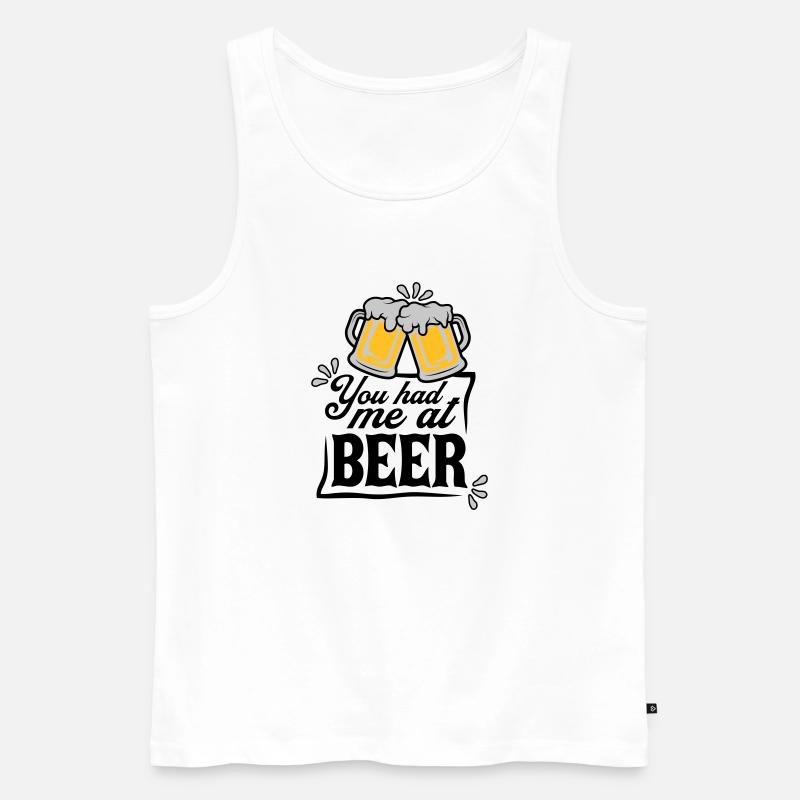 Überredet Bier Spruch - Männer Premium Bio Tank Top - Weiß