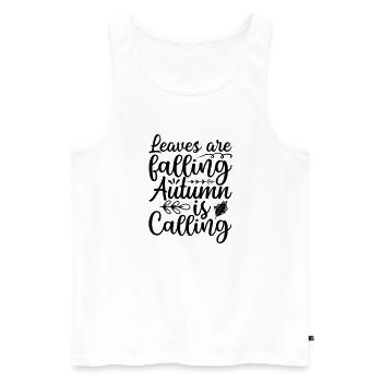 16 leaves are falling - Männer Premium Bio Tank Top - Weiß - Vorne - Michal (187cm)