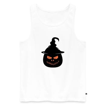 Kürbis Face - Männer Premium Bio Tank Top - Weiß - Vorne - Michal (187cm)