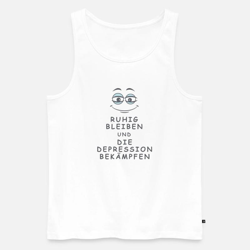 Depression bekämpfen - Männer Premium Bio Tank Top - Weiß