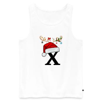 Brief X Weihnachtsmütze - Männer Premium Bio Tank Top - Weiß - Vorne - Michal (187cm)