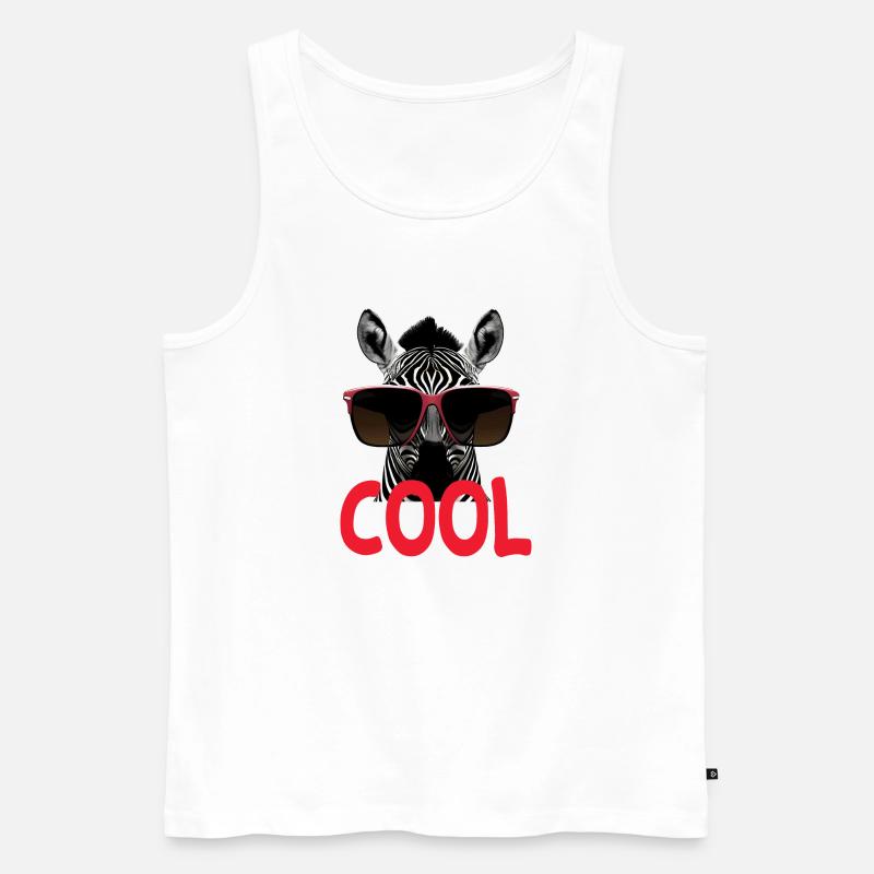 Cooles Zebra - cool - Männer Premium Bio Tank Top - Weiß