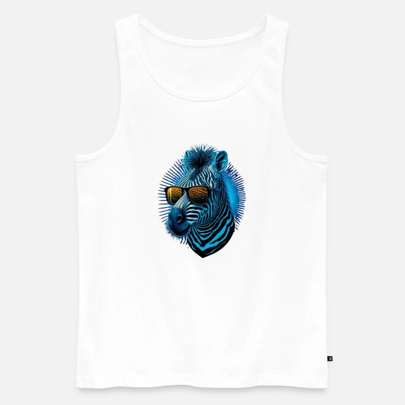 Cool Zebra - Männer Premium Bio Tank Top - Weiß