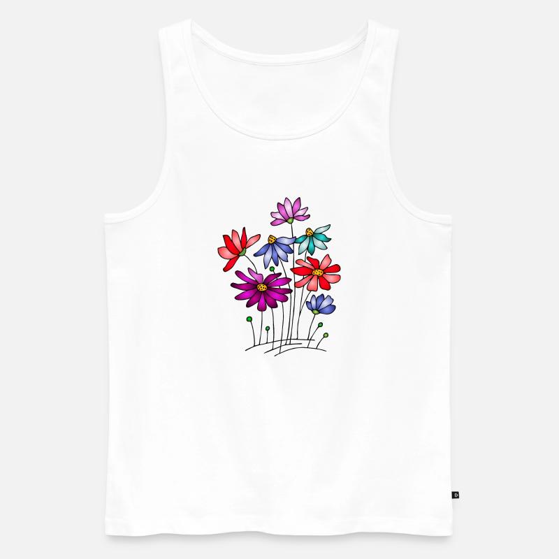 Blumen - Männer Premium Bio Tank Top - Weiß