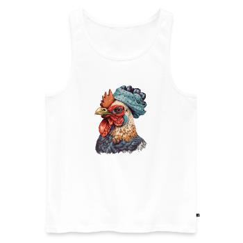 Beautiful rooster - Men's Premium Organic Tank Top - white - Front - AI Model Male 178 light (178cm)