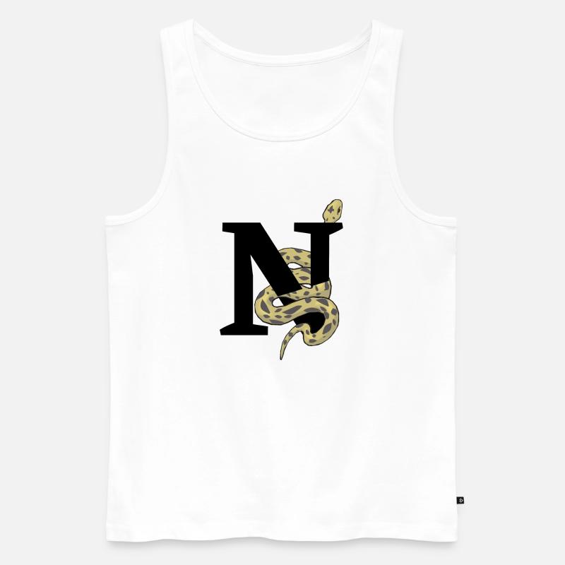 Buchstabe n Schlange - Männer Premium Bio Tank Top - Weiß