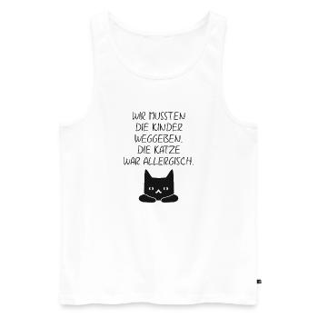 Katze war allergisch - Männer Premium Bio Tank Top - Weiß - Vorne - Michal (187cm)