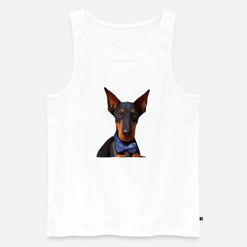 Dobermanntrainer Dobermann Hund Dobermannwelpe - Männer Premium Bio Tank Top - Weiß
