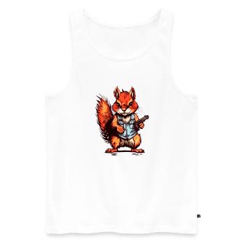 Eichhörnchen als bewaffneter Söldner - Männer Premium Bio Tank Top - Weiß - Vorne - AI Model Male 178 light (178cm)
