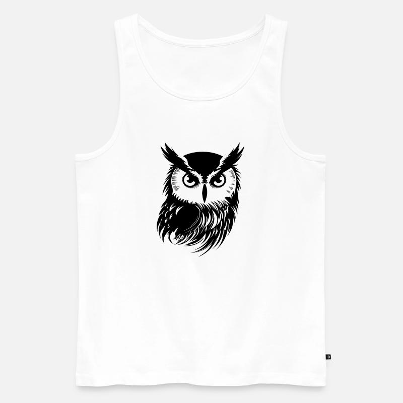 Eule Eulen Vogel Vögel - Männer Premium Bio Tank Top - Weiß