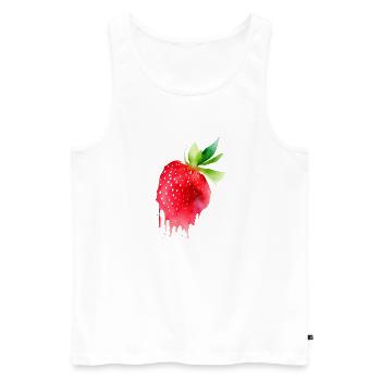 Strawberry Splash - Men's Premium Organic Tank Top - white - Front - Michal (187cm)