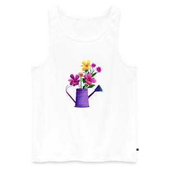Jardinier, jardinier amateur, pépiniériste, jardinage, jardinage, jardin - Débardeur bio Premium Homme - blanc - Devant - Michal (187cm)
