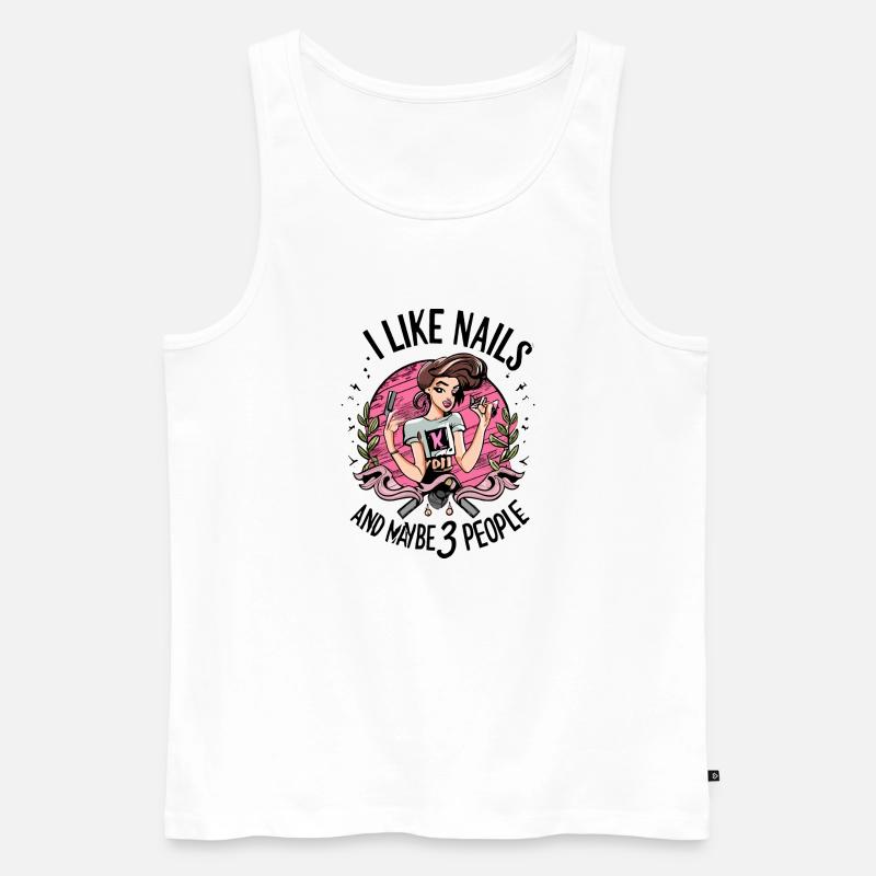 Nageldesign Maniküre Nagelstudio Geschenk - Männer Premium Bio Tank Top - Weiß