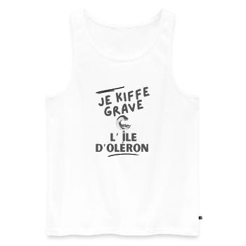 Je kiffe grave l'île d'Oléron 2 - Débardeur bio Premium Homme - blanc - Devant - AI Model Male 178 light (178cm)