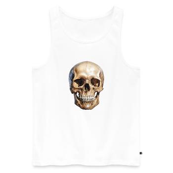 Totenkopf-Schädel, Symbol für Tod und Gefahr - Männer Premium Bio Tank Top - Weiß - Vorne - AI Model Male 178 light (178cm)