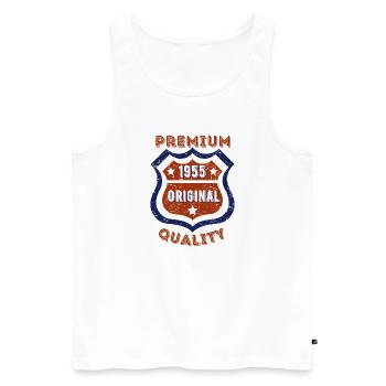 Qualité premium 1955 - Débardeur bio Premium Homme - blanc - Devant - Michal (187cm)