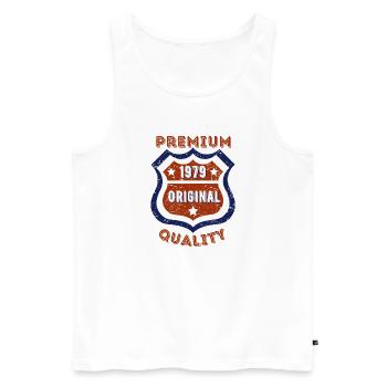 Qualité premium 1979 - Débardeur bio Premium Homme - blanc - Devant - Michal (187cm)