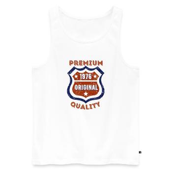 Qualité premium 1976 - Débardeur bio Premium Homme - blanc - Devant - Michal (187cm)
