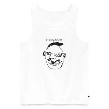 Pizza Man - Men's Premium Organic Tank Top - white - Front - Michal (187cm)