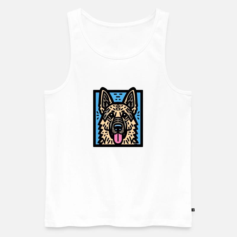 Deutscher Schäferhund Pop Art - Männer Premium Bio Tank Top - Weiß