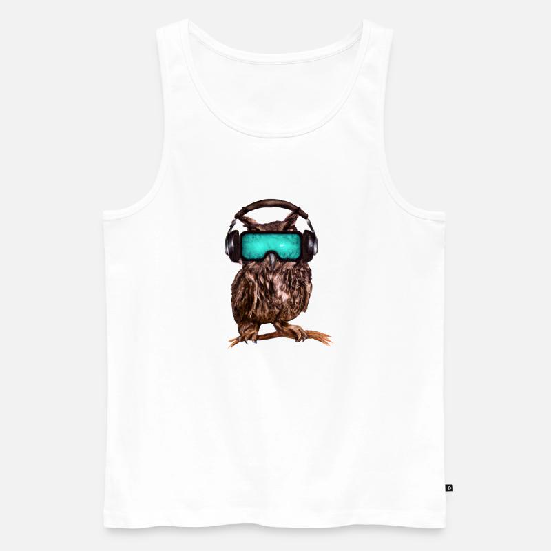 Eule _ 03 - Männer Premium Bio Tank Top - Weiß