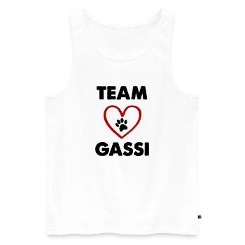 team gassi - Männer Premium Bio Tank Top - Weiß - Vorne - AI Model Male 178 light (178cm)