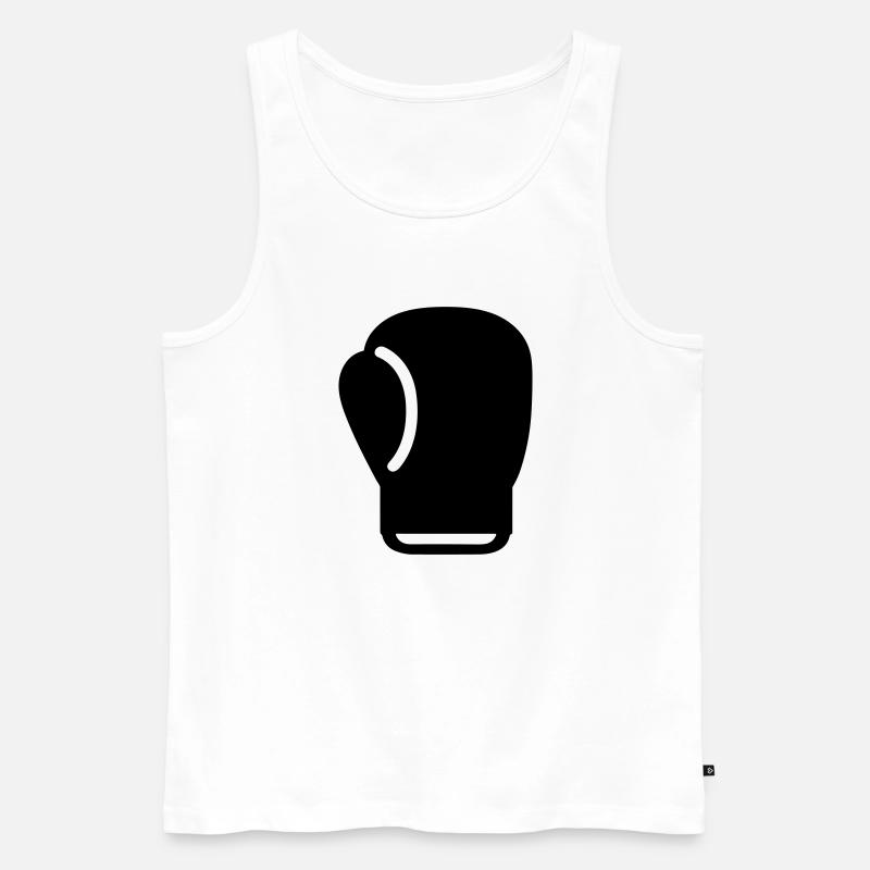 Boxhandschuh - Männer Premium Bio Tank Top - Weiß
