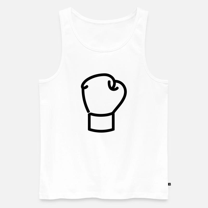 Boxhandschuh - Männer Premium Bio Tank Top - Weiß