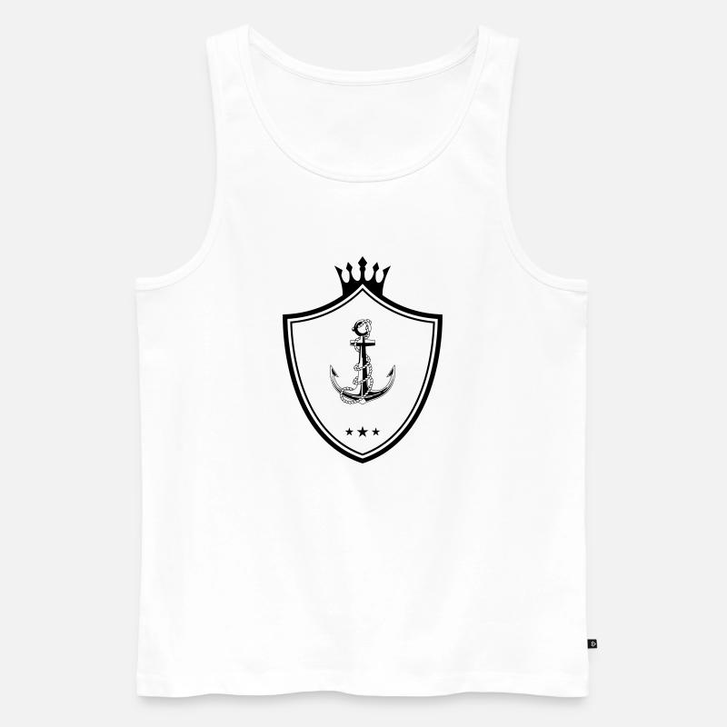 wappen anker - Männer Premium Bio Tank Top - Weiß