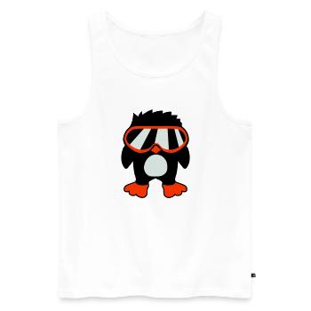 Penguin Bird Cool Ski Goggles DJ Fun Little Bird - Men's Premium Organic Tank Top - white - Front - AI Model Male 178 light (178cm)