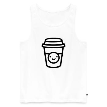 Kaffeebecher - Männer Premium Bio Tank Top - Weiß - Vorne - AI Model Male 178 light (178cm)