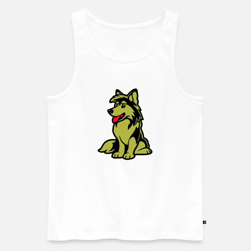 dog comic hund - Männer Premium Bio Tank Top - Weiß