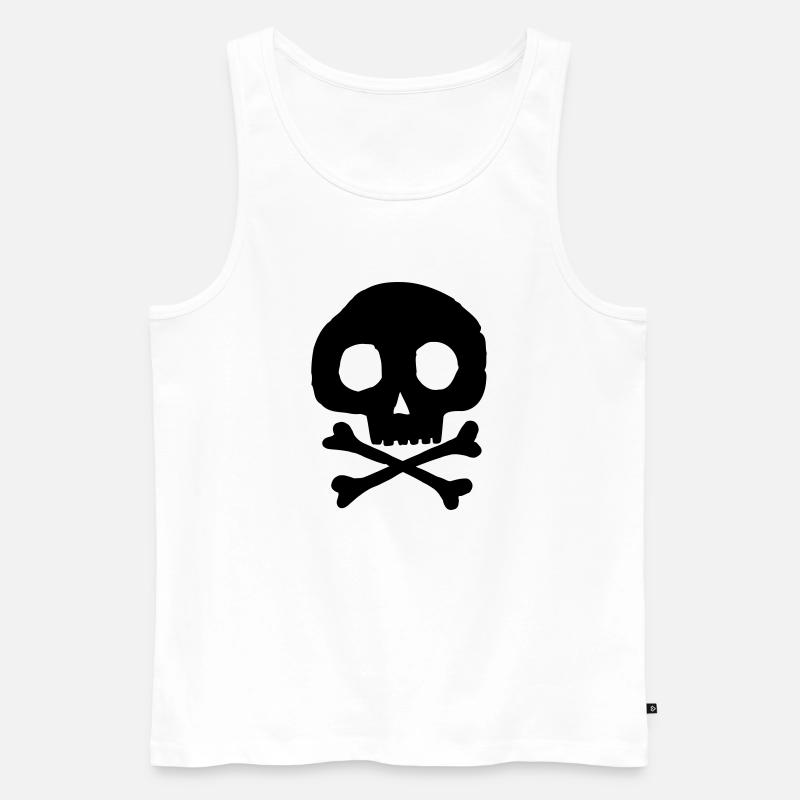 Schädel und Knochen - Männer Premium Bio Tank Top - Weiß